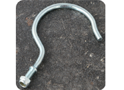 legatoria Gancio metallico per campionari filettato, con dado NICHELATO. filetto 5MA (5mm) misure: 4X78mm.