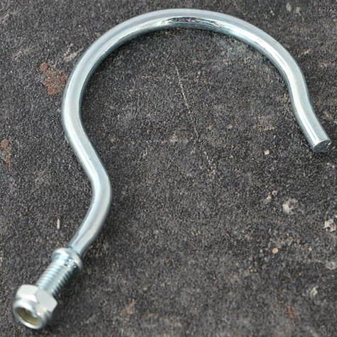 legatoria Gancio metallico per campionari filettato, con dado NICHELATO. filetto 5MA (5mm) misure: 4X78mm.