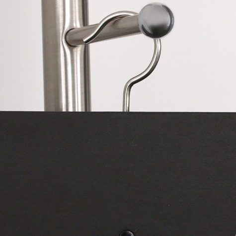 legatoria Gancio metallico per campionari filettato, con dado NICHELATO. filetto 5MA (5mm) misure: 4X78mm.