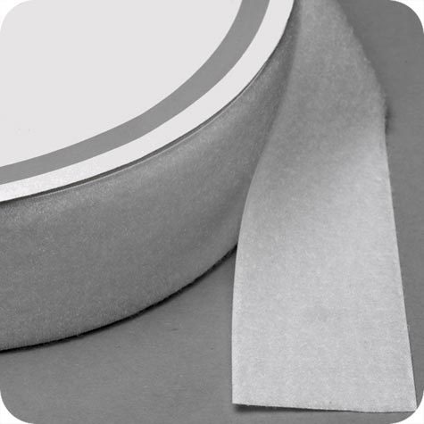 legatoria Nastro in velcro da cucire femmina, 50mm sfuso a metraggio, BIANCO.