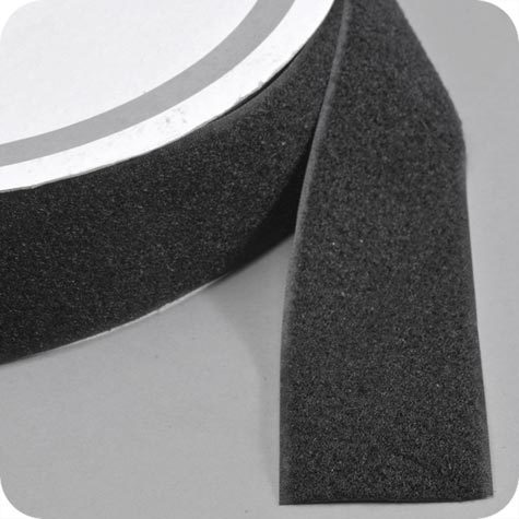 legatoria Nastro in velcro da cucire femmina, 50mm sfuso a metraggio, NERO.