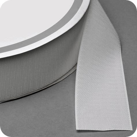 legatoria Nastro in velcro da cucire maschio, 50mm sfuso a metraggio, BIANCO.