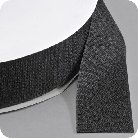 legatoria Nastro in velcro da cucire maschio, 50mm sfuso a metraggio, NERO.