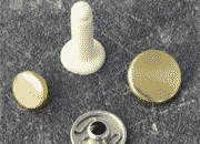 legatoria Bottone automatico a pressione con distanziale da 15 mm OTTONATO, testa diametro 12.4 mm. Capacità perno 15 mm. Il bottone è composto da 4 pezzi*.