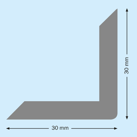 legatoria AngolinoMmetallico nichelato, 30mm 30mm per lato, protegge copertine spesse fino a 4mm*.