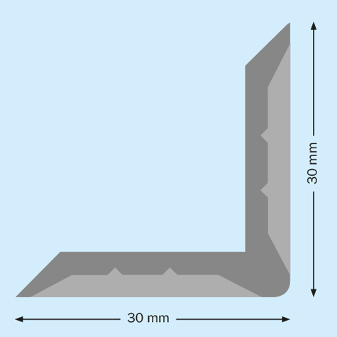 legatoria AngolinoMetallico nichelato, 30mm 30mm per lato, protegge copertine spesse fino a 7mm*.