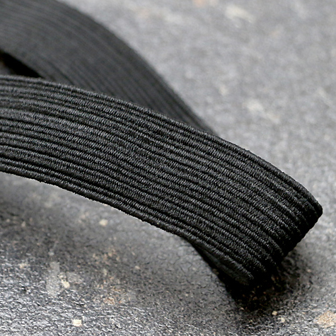 legatoria Elastico piatto, larghezza 10mm NERO, elastico in fettuccia rivestito in tessuto.