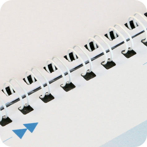 legatoria Spirali metalliche 23anelli, 7,9mm BIANCO passo 2:1, lunghezza 297mm, spessore 7,9mm (5-16 pollice), per rilegare fino a 60 fogli da 80 grammi.