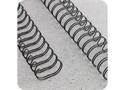 legatoria Spirali metalliche 16anelli, 25,4mm NERO passo 2:1, lunghezza 210mm, spessore 25,4mm (1 pollice), per rilegare fino a 220 fogli da 80 grammi.