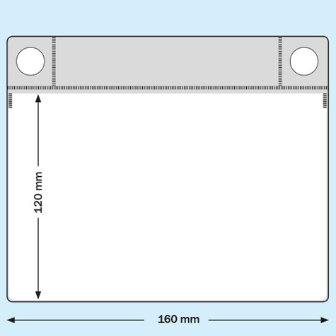 legatoria Busta magnetica, A6. Aperta sul lato lungo BLU. 160x120-150mm. Con 2 potenti magneti al neodimio N35 15x3,5mm. Lato superiore In PVC trasparente morbido da 250 micron. Lato inferiore in PVC blu da 300 micron.