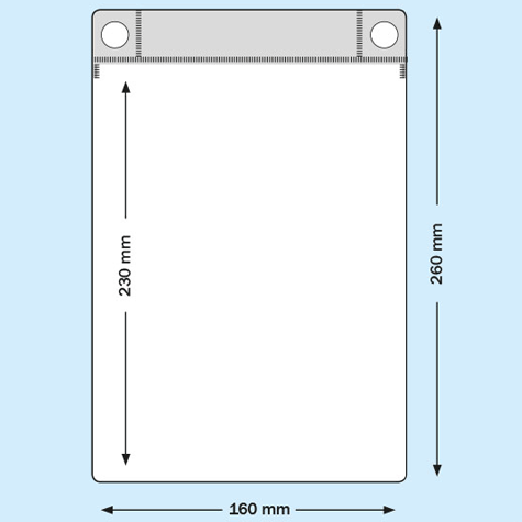legatoria Busta magnetica, A5, Apertura sul lato corto BLU. 160 x 230mm. Con 2 potenti magneti al neodimio N35 15x3,5mm. Lato superiore In PVC trasparente morbido da 250 micron. Lato inferiore in PVC blu da 300 micron.