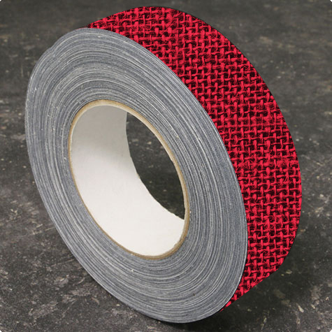 legatoria Nastro autoadesivo borda dorso, h25mm ROSSO, elegante nastro in tela per ricoprire il dorso di blocchi pinzati. Spessore 400 micron. Utilizzato nelle industrie grafiche per bordature e dorsature di libri, registri, quaderni, blocchi per assegni e formulari.