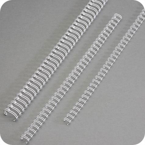 legatoria Spirali metalliche 34anelli, 6,4mm BIANCO passo 3:1, lunghezza 297mm, spessore 6,4mm (1-4 pollice), per rilegare fino a 45 fogli da 80 grammi.