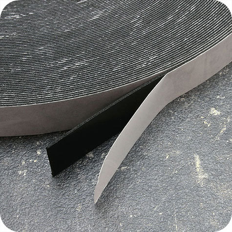 legatoria Nastro biadesivo in schiuma di polietilene, 12mm NERO, adesivo permanente da entrambi i lati, spessore 1mm, in rotolo da 50m.