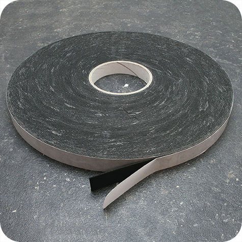 legatoria Nastro biadesivo in schiuma di polietilene, 19mm NERO, adesivo permanente da entrambi i lati, spessore 1mm, in rotolo da 50m.