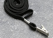 legatoria Cordoncino portabadge, daCollo aMOLLETTA, NERO con aggancio a MOLLETTA, cordoncino largo 1cm, lunghezza aperto 90cm LEG3242