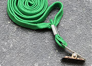 legatoria Cordoncino portabadge, daCollo aMOLLETTA, VERDE con aggancio a MOLLETTA, cordoncino largo 1cm, lunghezza aperto 90cm LEG3248
