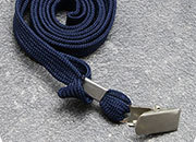 legatoria Cordoncino portabadge, daCollo aMOLLETTA, BLU SCURO con aggancio a MOLLETTA, cordoncino largo 1cm, lunghezza aperto 90cm LEG3251