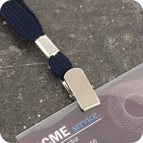 legatoria Cordoncino portabadge, daCollo aMOLLETTA, BIANCO con aggancio a MOLLETTA, cordoncino largo 1cm, lunghezza aperto 90cm.