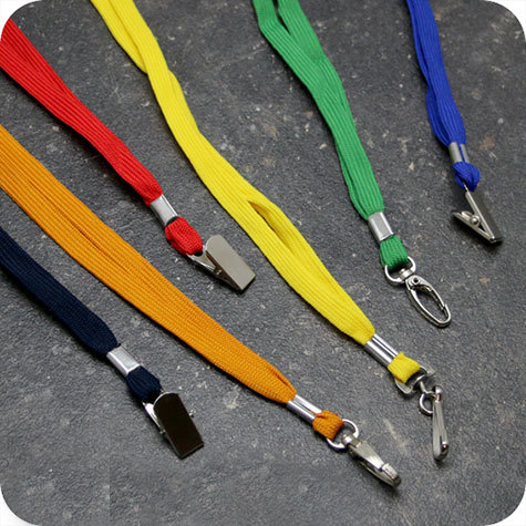 legatoria Cordoncino portabadge, daCollo aMoschettoneOvaleRotante, BLU a moschettone ovale rotante, cordoncino largo 1cm, lunghezza aperto 90cm.