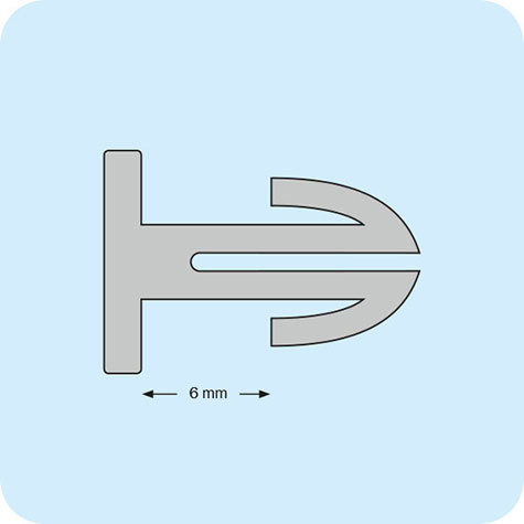 legatoria Perno Plug-in, lunghezza 6mm TRASPARENTE..