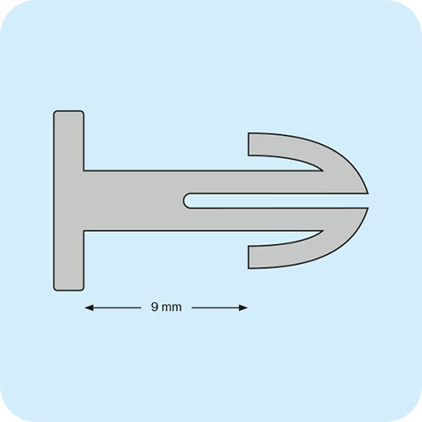 legatoria Perno Plug-in, lunghezza 9mm TRASPARENTE..