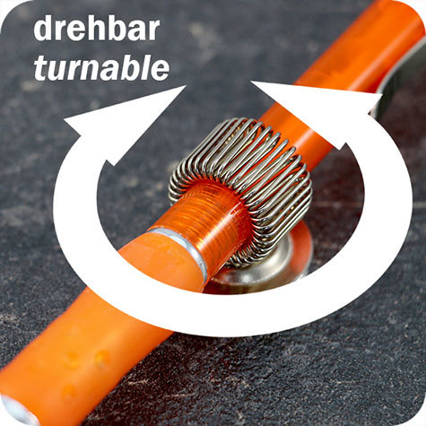 legatoria Portapenne MAGNETICO, metallo, 20mm RUOTANTE NICHELATO, base circolare diametro 20 mm, con aggancio flessibile. Adatto a penne di tutte le misure.