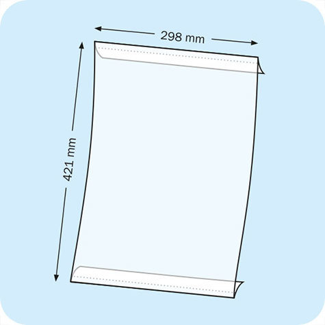 legatoria PortaLocandinaAutoadesivo A3verticale 297x420mm PortaCartello TRASPARENTE, con 2 strip ADESIVI, formato A3 (297x420mm). In PVC rigido da 400 micron antiriflesso.