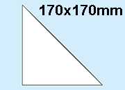 legatoria Tasca triangolare autoadesiva, 170x170mm Corner pocket. Busta triangolare isoscele adesiva in vinile trasparente (colla acrilica trasparente) per inserire listini prezzi, offerte o altri fogli singoli in raccoglitori ad anelli, cataloghi, depliant, ecc.. .
