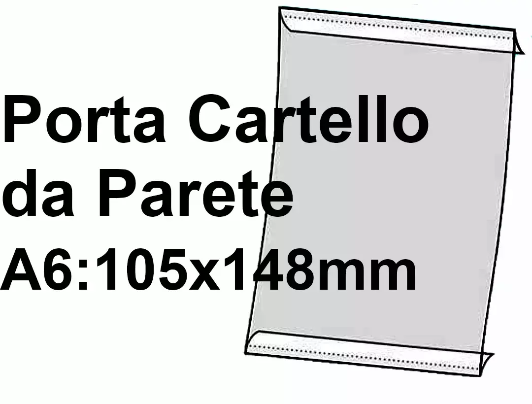legatoria PortaLocandinaAutoadesivo A6verticale 105x148mm SEMITRASPARENTE, con 2 strip ADESIVI, formato A6 (105x148mm). In PVC rigido da 400 micron antiriflesso.