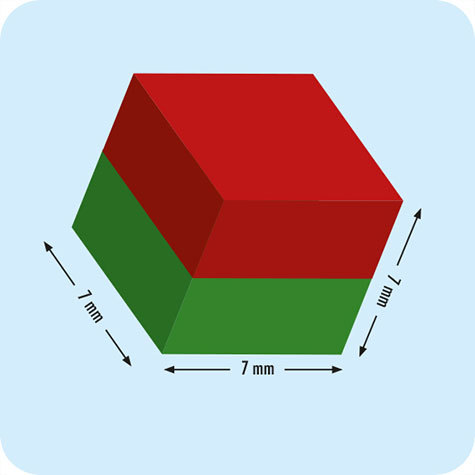 legatoria Calamita cubica, 7x7x7mm Calamita cubica in neodimio, grado magnetico N42 (forza di attrazione massima:2300g).