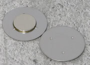 legatoria Calamita magnetica Ufo, Polo NORD Diametro: 10mm. Altezza: 1mm. Calamita con grado magnetico N45 (forza di attrazione massima:1000g), Prodotto da utilizzare associato a  MS.U.10.1.20.N45.S.06 LEG3330