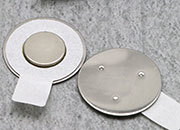 legatoria Calamita magnetica Ufo, Polo NORD AUTOADESIVO. Diametro: 10mm. Altezza: 1mm. Calamita con grado magnetico N45 (forza di attrazione massima:1000g), Prodotto da utilizzare associato a  MS.U.10.1.20.SK.N45.S.06 LEG3332