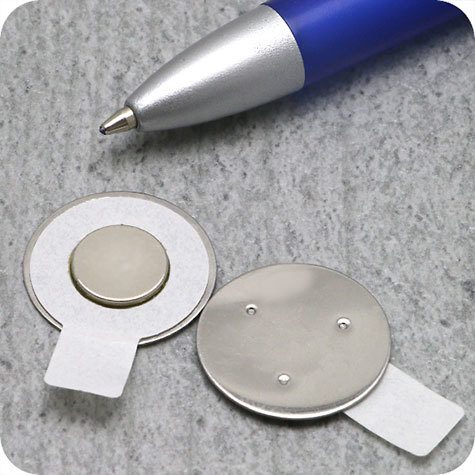 legatoria Calamita magnetica Ufo, Polo SUD AUTOADESIVO, Diametro: 10mm. Altezza: 2mm. Calamita con grado magnetico N35 (forza di attrazione massima:1000g), Prodotto da utilizzare associato a   MS.U.10.2.20.SK.N35.N.06.