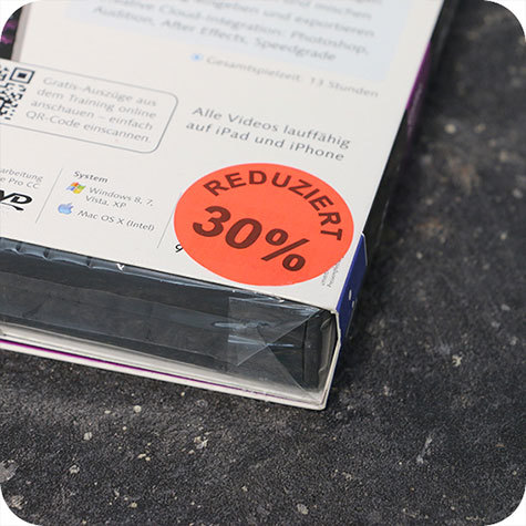 legatoria Bollini autoadesivi in tessuto con testo - Reduziert 30% ROSSO FLUORESCENTE, diametro 30mm, adesivo permanente, in rotolo.