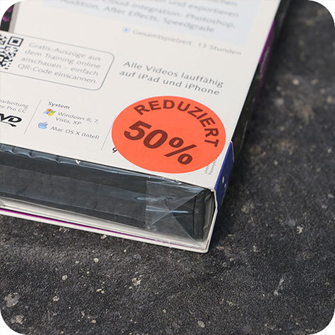 legatoria Bollini autoadesivi in tessuto con testo - Reduziert 50% ROSSO FLUORESCENTE, diametro 30mm, adesivo permanente, in rotolo.