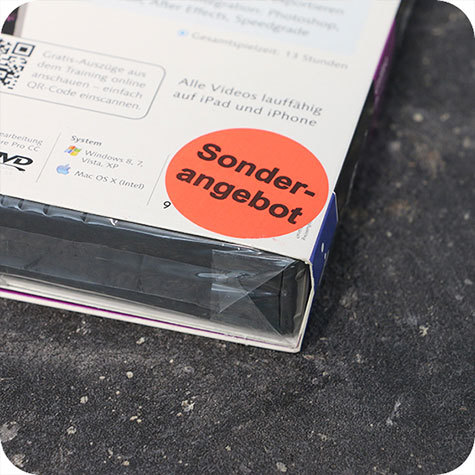 legatoria Bollini autoadesivi in tessuto con testo - Sonderangebot ROSSO FLUORESCENTE, diametro 30mm, adesivo permanente, in rotolo.