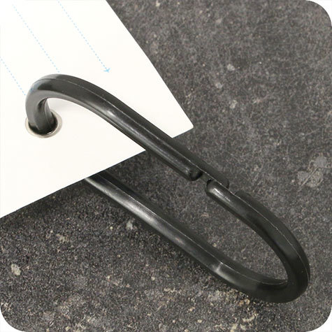 legatoria Anelli apribili in plastica 50mm NERO, OVALE, interno: 23x52mm, esterno: 30x60mm, spessore filo: 4mm.