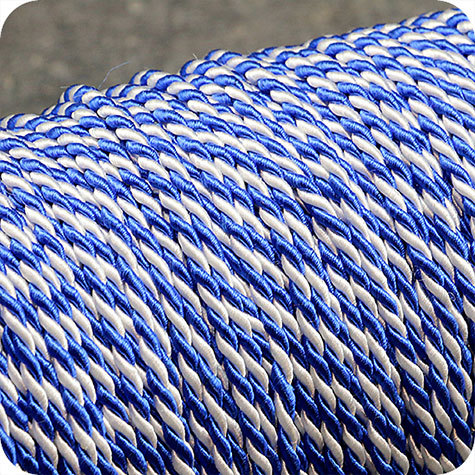 legatoria Cordoncino 2mm, viscosa, BLU-BIANCO a 3 capi, spessore 2 mm, doppio ritorto, in viscosa. Cordoncino ideale per abbellimenti in campo cartotecnico e per il confezionamento di men�, libretti matrimonio, bomboniere. .
