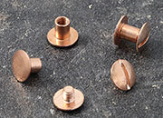 legatoria Viti sepolte rilegatura, RAMATE, 5mm lunghezza 5 mm, testa diametro 10mm, tubetto diametro 5mm, una testa fissa ed una mobile. Per lunghezza, si intende la distanza INTERNA tra le due teste, che corrisponde allo spessore del volume da rilegare LEG3411