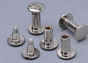 legatoria Viti sepolte rilegatura, INOX, 20mm lunghezza 20 mm, testa diametro 10mm, tubetto diametro 5mm, una testa fissa ed una mobile. Per lunghezza, si intende la distanza INTERNA tra le due teste, che corrisponde allo spessore del volume da rilegare LEG3429