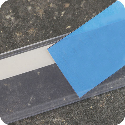 legatoria Binario porta prezzo 39x54mm TRASPARENTE, autoadesivo in PVC.