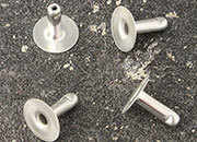 legatoria Olgo per teste tipo A NICHELATO, base aperta. Base diametro: 10 mm, asta diametro: 3 mm, asta lunga: 10.7 mm, spessore rivettabile: 2-7 mm LEG3513