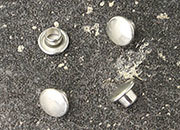 legatoria Testa tipo A NICHELATO, testa diametro: 7 mm, asta diametro: 3.9 mm. ABBINABILE A TUTTI I SEGUENTI OLGHI LEG3514