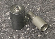 legatoria Punzoni applicazione rivetto autoperforante Per rivetti con asta diametro 4 e diametro testa 8mm. Matrice superiore con filettatura M6. Matrice inferiore per sede diametro 12,2 mm. I rivetti si applicano sul punzone superiore LEG3517