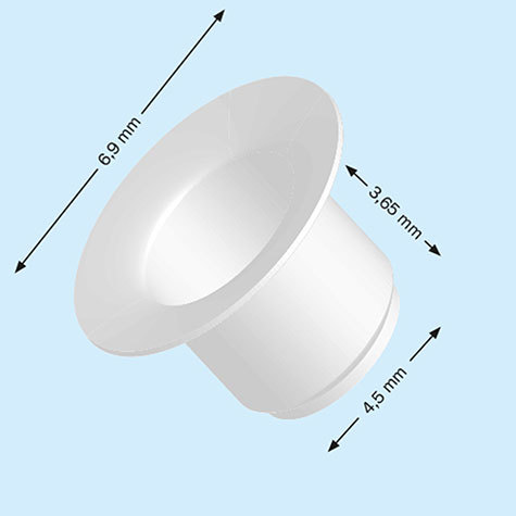 legatoria Occhiello metallico NICHELATO. altezza 3.65 mm Per fori diametro 4.5 mm. testa diametro 6,9 mm (simile a 24-25) BEST PRICE.