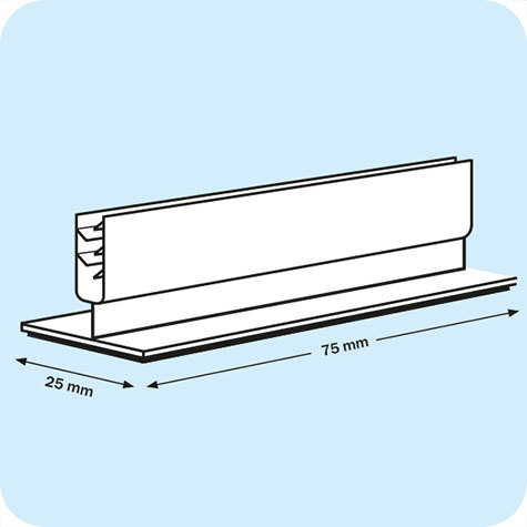 legatoria Porta cartellino magentico 75x25mm TRASPARENTE, plastica flessibile con angolo di 90 gradi, base magnetica .