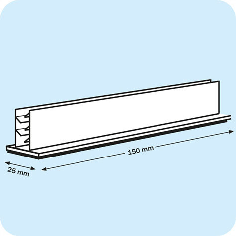 legatoria Porta cartellino magentico 150x25mm TRASPARENTE, plastica rigida con angolo di 90 gradi, base magnetica .