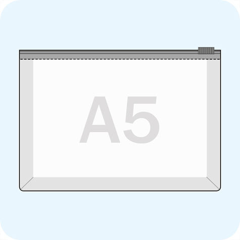 legatoria Busta cursore e soffietto. 170x230mm TRASPARENTE OPACO, in polietilene da 240 micron, aperti sul lato lungo, con cursore per chiusura. .