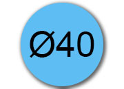 legatoria Bollini autoadesivi colorati diametro 40mm AZZURRO, adesivo permanente, in rotolo LEG3543